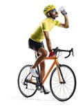 Piloto da bicicleta da estrada de Professinal isolado no branco imagens de stock Piloto da bicicleta da estrada de Professinal isolado no branco imagens de stock