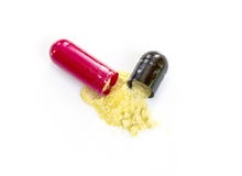 Pilules rouges et noires, antibiotiques photographie stock libre de droits Pilules rouges et noires, antibiotiques photographie stock libre de droits