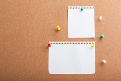 Pin Paper on cork board Stock Images Pin Paper on cork board Stock Images