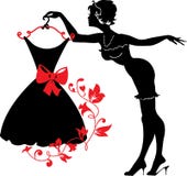 Pin Up Woman Silhouette Royalty Free Stock Image