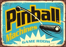 Pinball machines game room retro sign Royalty Free Stock Photography Pinball machines game room retro sign Royalty Free Stock Photography