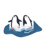 Pingüinos en un pedazo de iceberg stock de ilustración Pingüinos en un pedazo de iceberg stock de ilustración