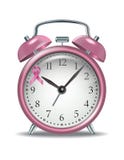 Pink Alarm Clock With Pink Ribbon Stock Images