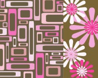 Pink And Brown Rectangles And Flowers Collage Royalty Free Stock Photo