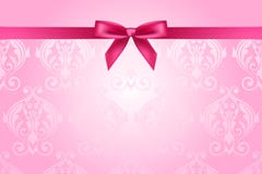 Pink Ribbon With Bow On The White Background Royalty Free Stock Photo