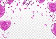 Pink balloons, vector illustration., vector illustration. Confetti and Valentines Day, background Celebration Vector illustrat vector illustration Pink balloons, vector illustration., vector illustration. Confetti and Valentines Day, background Celebration Vector illustrat vector illustration
