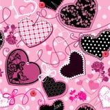 Pink and black Hearts - seamless pattern royalty free illustration Pink and black Hearts - seamless pattern royalty free illustration