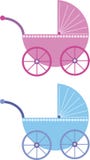 Pink and blue baby buggy Stock Illustration Pink and blue baby buggy Stock Illustration