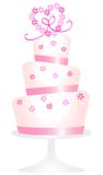 Pink Daisy Heart Cake