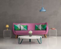 Pink elegant modern sofa interior vector illustration Pink elegant modern sofa interior vector illustration