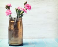 Pink flowers in the jar Royalty Free Stock Image Pink flowers in the jar Royalty Free Stock Image