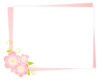 Pink Flowers Note Paper Background