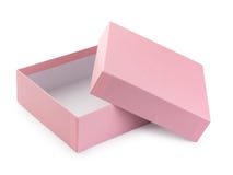 Pink gift box open, isolated on white stock image Pink gift box open, isolated on white stock image