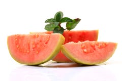 Pink Guava Slices Stock Photos
