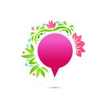 Pink map piont with floral decor Stock Photo Pink map piont with floral decor Stock Photo