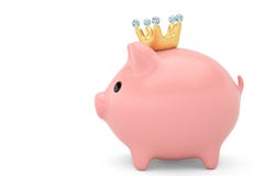 Pink Piggy Bank With Crown.3D Illustration Royalty Free Stock Photography Pink Piggy Bank With Crown.3D Illustration Royalty Free Stock Photography