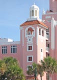 Pink Seaside Hotel Stock Images