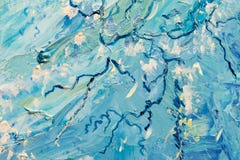 Pintura al óleo abstracta azul como fondo imagen de archivo Pintura al óleo abstracta azul como fondo imagen de archivo