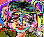 Pintura digital abstracta original del rostro humano stock de ilustración Pintura digital abstracta original del rostro humano stock de ilustración