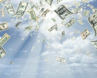 Pioggia dei dollari immagine stock libera da diritti Pioggia dei dollari immagine stock libera da diritti