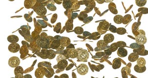 Pioggia delle monete di oro d'annata 3d rendono fotografia stock libera da diritti Pioggia delle monete di oro d'annata 3d rendono fotografia stock libera da diritti