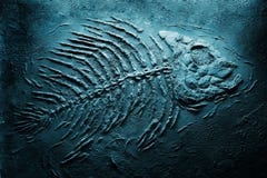 Piranha skeleton underwater