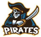 Pirata del cranio con la spada illustrazione vettoriale Pirata del cranio con la spada illustrazione vettoriale