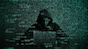 Pirate informatique dans le concept de protection des donn?es Intrus ? l'aide de l'ordinateur portatif Entailler l'Internet Attaq illustration stock Pirate informatique dans le concept de protection des donn?es Intrus ? l'aide de l'ordinateur portatif Entailler l'Internet Attaq illustration stock