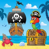 Pirate Parrot On Treasure Chest Topic 4 Stock Images Pirate Parrot On Treasure Chest Topic 4 Stock Images