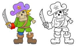 Pirate zombies with a sword stock illustration Pirate zombies with a sword stock illustration