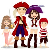 Piraten-Familie lizenzfreie abbildung Piraten-Familie lizenzfreie abbildung