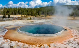 Piscine crêtée dans le bassin supérieur de geyser image stock Piscine crêtée dans le bassin supérieur de geyser image stock