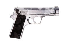 Pistola automatica della rivoltella di 9mm fotografia stock libera da diritti Pistola automatica della rivoltella di 9mm fotografia stock libera da diritti