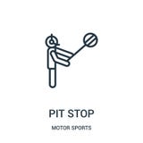 pit stop icon vector from motor sports collection. Thin line pit stop outline icon vector illustration. Linear symbol vector illustration pit stop icon vector from motor sports collection. Thin line pit stop outline icon vector illustration. Linear symbol vector illustration