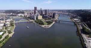 Pittsburgh Cityscape, Pennsylvania.  Allegheny and Monongahela Rivers. City is Famous because of the bridges. Business Skyscrapers