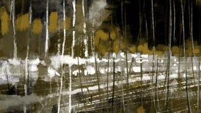 Pittura calmante di un fiume e di alcuni alberi e neve sull'erba alla notte illustrazione di stock Pittura calmante di un fiume e di alcuni alberi e neve sull'erba alla notte illustrazione di stock