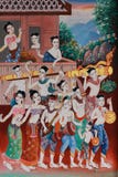 Pittura del simbolo tradizionale di festival del razzo degli hobby tailandesi della cultura, pittura tailandese di stile sulla pa immagine stock Pittura del simbolo tradizionale di festival del razzo degli hobby tailandesi della cultura, pittura tailandese di stile sulla pa immagine stock