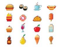 Pixel Art Fast Food Vector Set Illustration Megapixl Pixel Art Fast Food Vector Set Illustration Megapixl