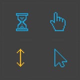 Pixel colorful cursors icons on black.Vector Illustration. Royalty Free Stock Images Pixel colorful cursors icons on black.Vector Illustration. Royalty Free Stock Images