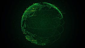 Pixel green 3D planet Earth with big data animation. Rotating globe, shining continents with floating numbers. Abstract stock footage Pixel green 3D planet Earth with big data animation. Rotating globe, shining continents with floating numbers. Abstract stock footage