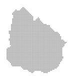 Pixel map of Uruguay. Vector dotted map of Uruguay isolated on white background. Abstract computer graphic of Uruguay map. royalty free illustration Pixel map of Uruguay. Vector dotted map of Uruguay isolated on white background. Abstract computer graphic of Uruguay map. royalty free illustration