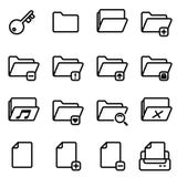 16 pixel perfect line icons set. Document and folder vector design royalty free illustration 16 pixel perfect line icons set. Document and folder vector design royalty free illustration