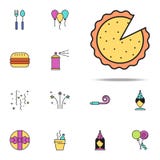 pizza colored icon. birthday icons universal set for web and mobile stock illustration pizza colored icon. birthday icons universal set for web and mobile stock illustration
