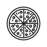 Pizza icon vector sign and symbol isolated on white background vector illustration Pizza icon vector sign and symbol isolated on white background vector illustration