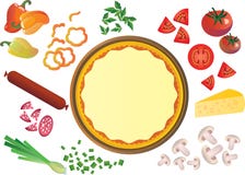 Pizza ingredients vector illustration Pizza ingredients vector illustration