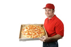 Pizza Man Delivers Stock Photography Pizza Man Delivers Stock Photography