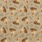 Pizza sem emenda do carbonara da aquarela do teste padrão no cartão ilustração royalty free Pizza sem emenda do carbonara da aquarela do teste padrão no cartão ilustração royalty free