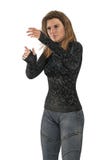 Piękna blondynki 3D kobieta w Miastowej fantazji pozie Odizolowywającej ilustracja wektor Piękna blondynki 3D kobieta w Miastowej fantazji pozie Odizolowywającej ilustracja wektor