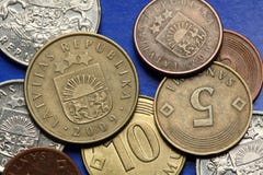 Pièces de monnaie de la Lettonie Pièces de monnaie de la Lettonie