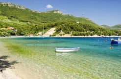 Piękna plaża na Peljesac półwysepie w Południowym Dalmatia, Chorwacja obrazy stock Piękna plaża na Peljesac półwysepie w Południowym Dalmatia, Chorwacja obrazy stock
